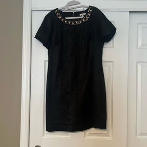 Halo Black Snakeskin Beaded Neckline Dress XL